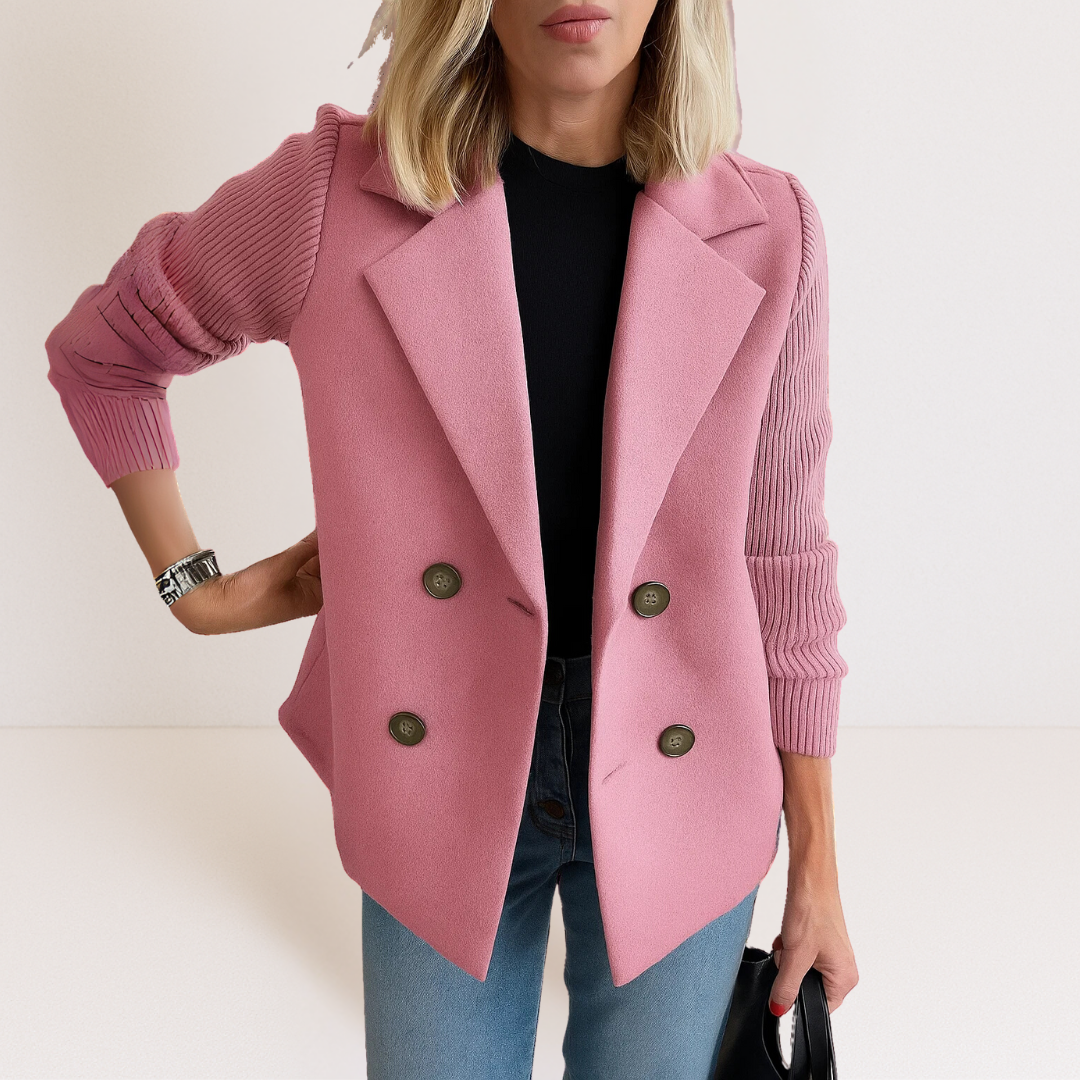 Warszawska™ | Elegancka kurtka z dzianinowymi rękawami