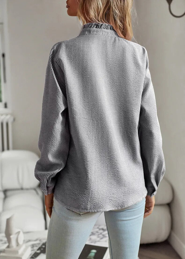 Warszawska™ | Elegancka Bluzka w Paski